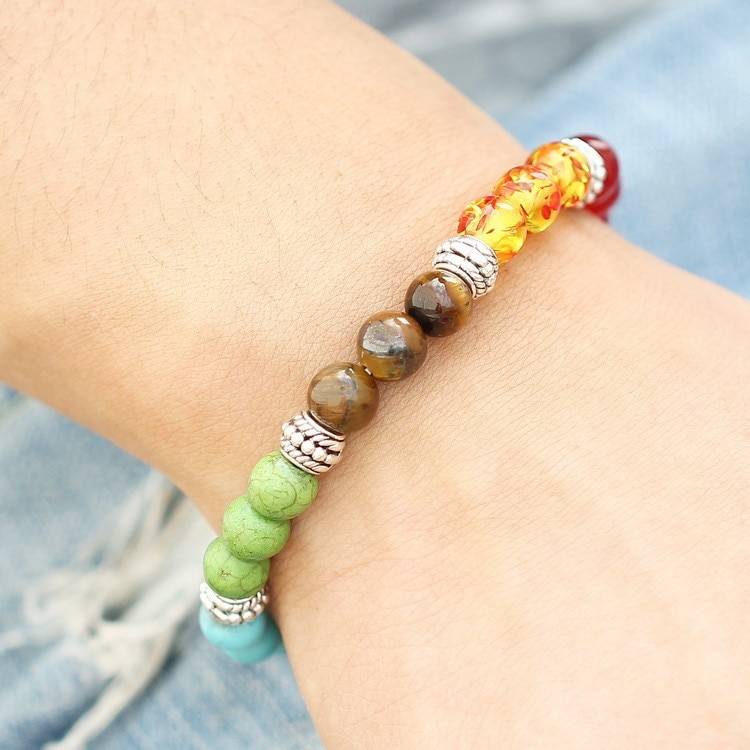 Multicolor Natural Stone Chakra Bracelet