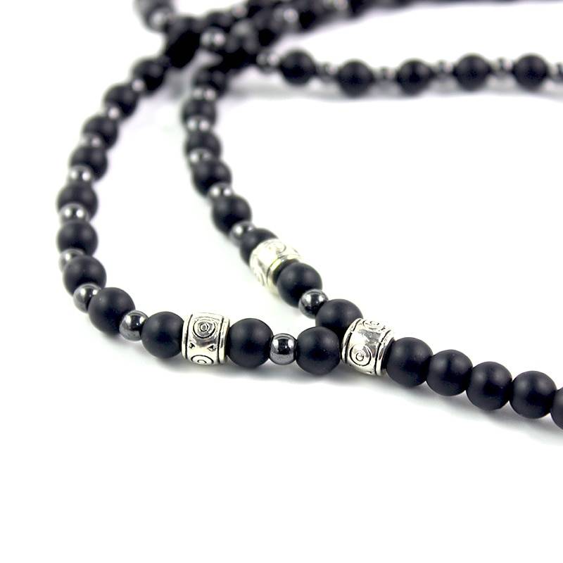 Matte Black Onyx Beaded Necklace