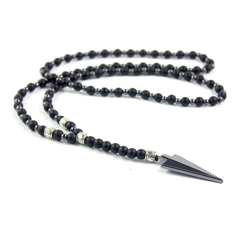 Matte Black Onyx Beaded Necklace