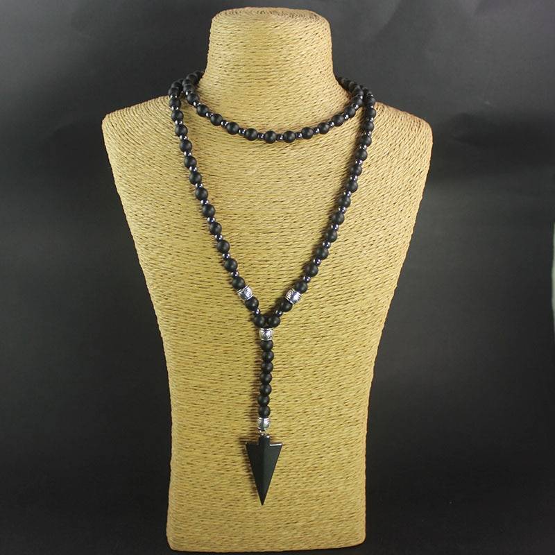 Matte Black Onyx Beaded Necklace