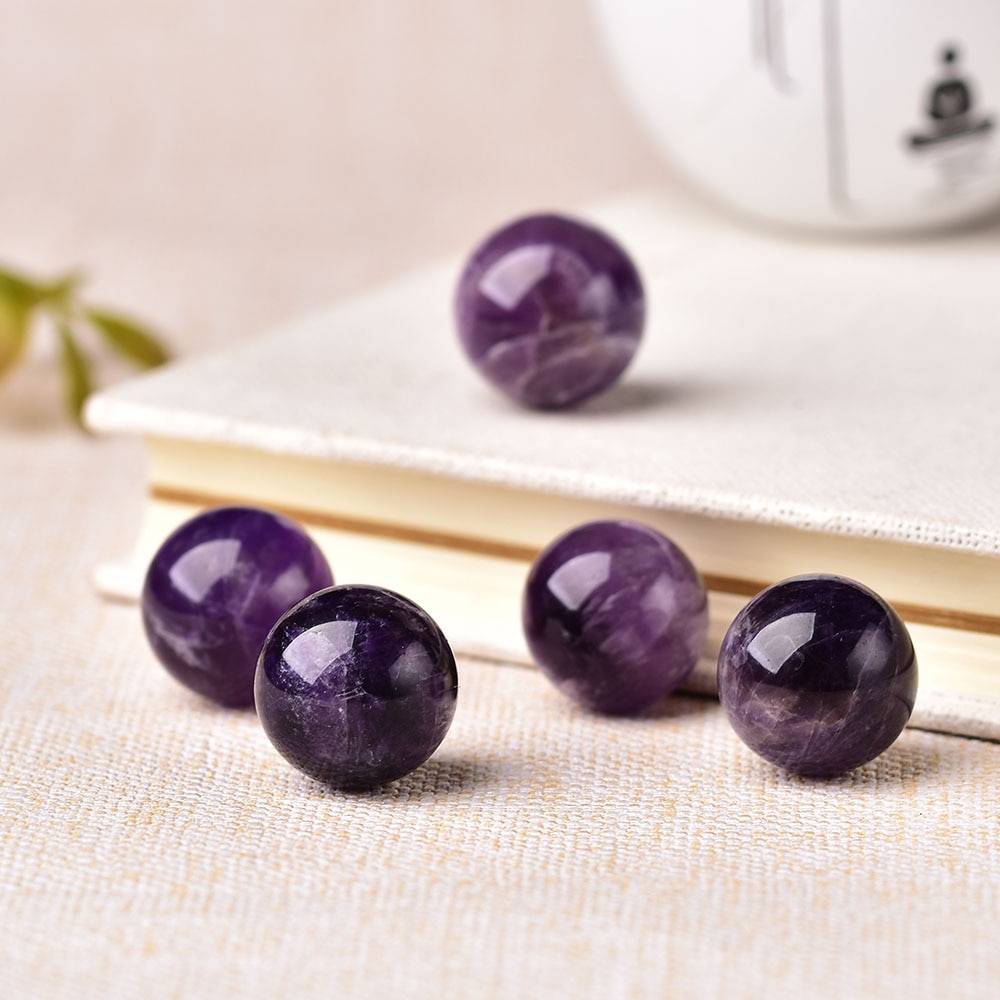 Purple Natural Amethyst Ball Stone
