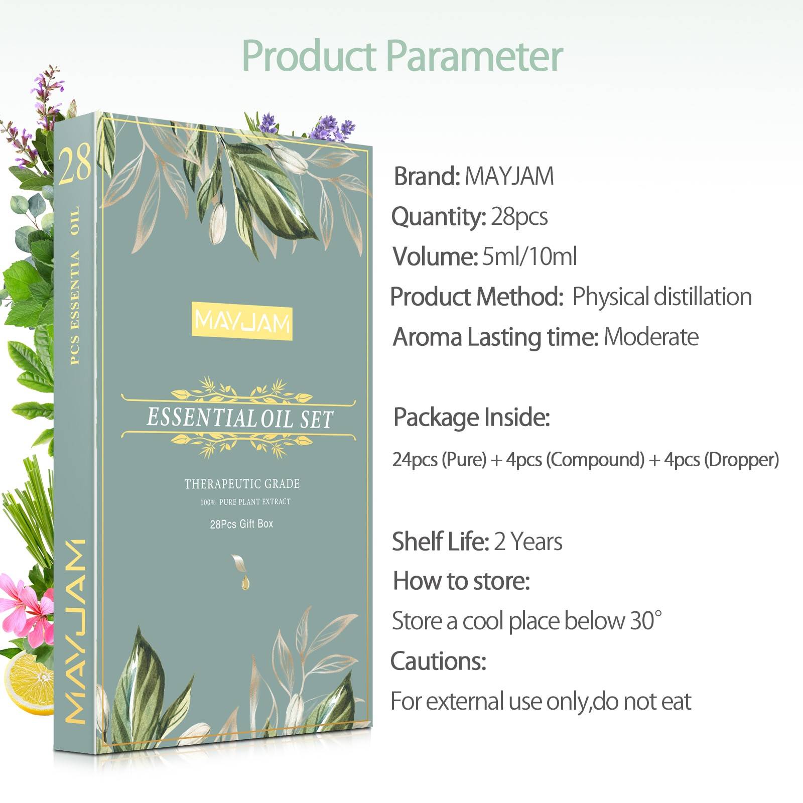 Pure Natural Essential Oils Set