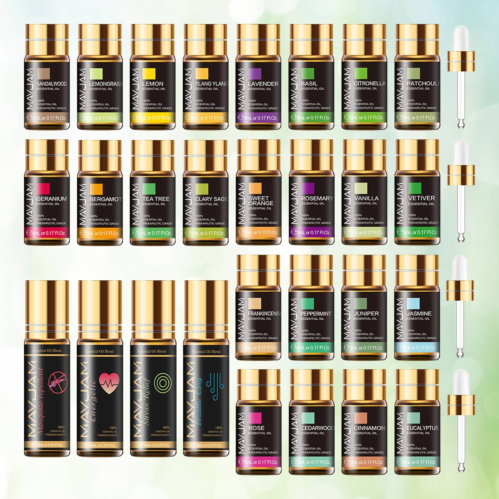 Pure Natural Essential Oils Set