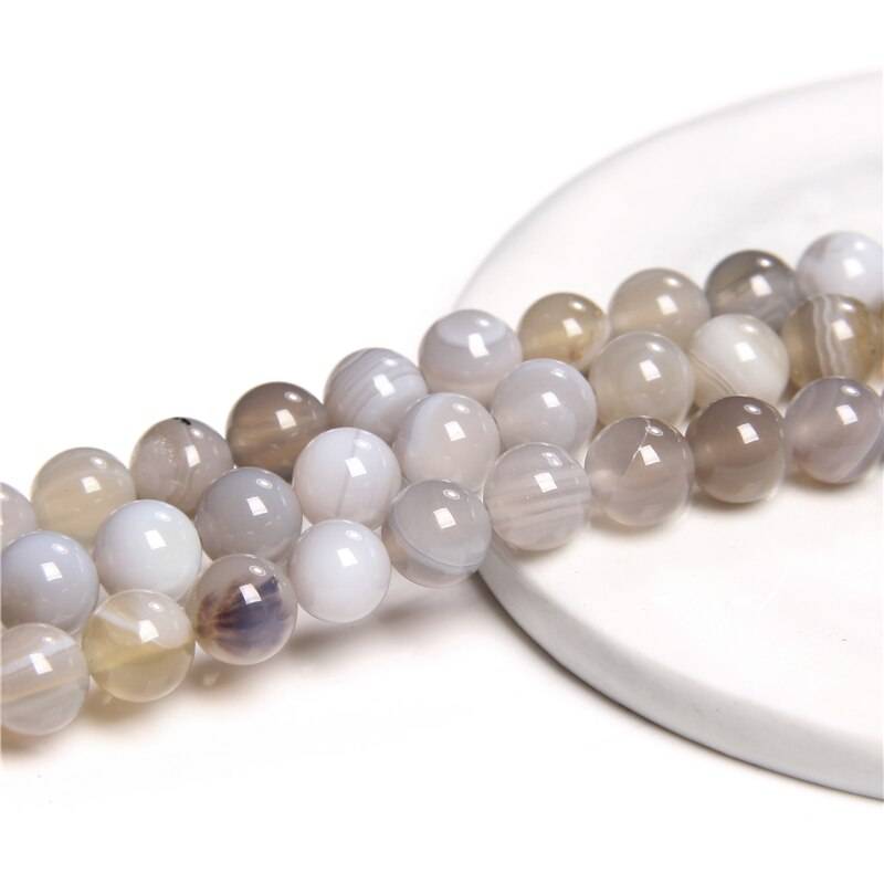 Gray Smoky Agates Beads