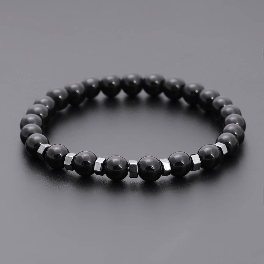 Men's Natural Stone Beaded Bracelet