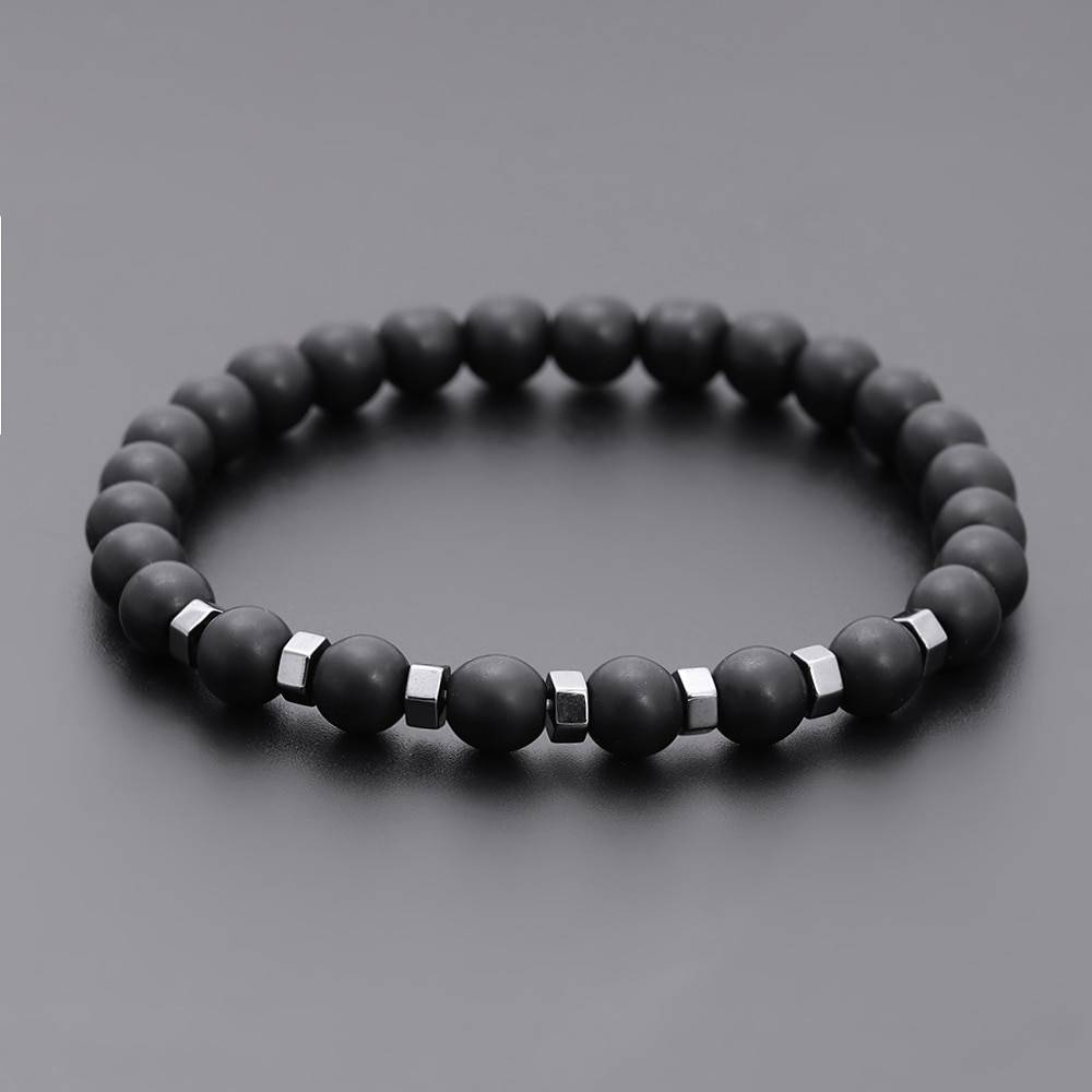 Men's Natural Stone Beaded Bracelet