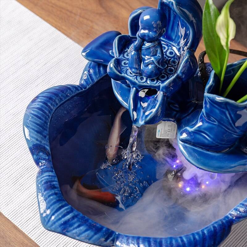 Chinese Zen Feng Shui Ceramic Indoor Water Fountain