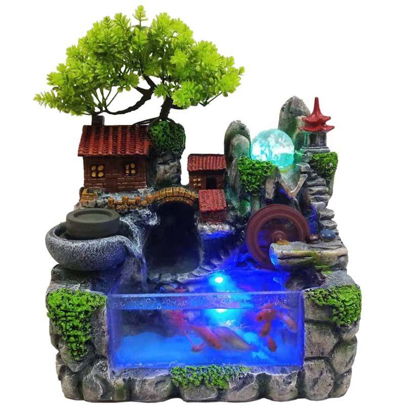 Small Fish Tank Feng Shui Wheel Water Fountain