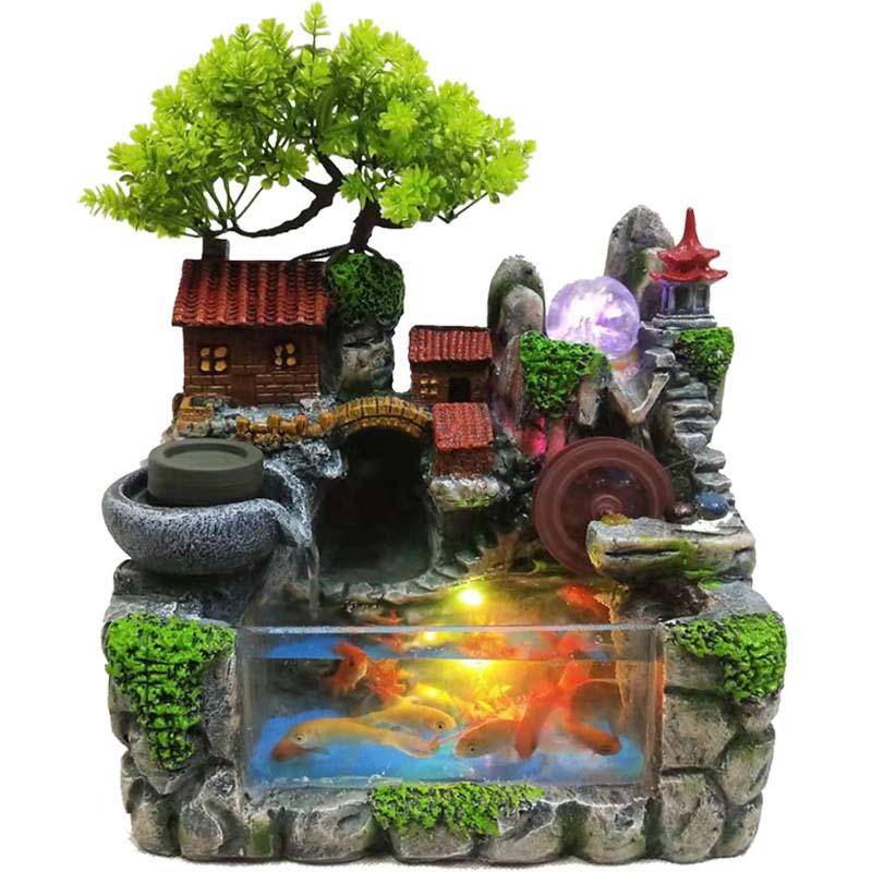 Small Fish Tank Feng Shui Wheel Water Fountain