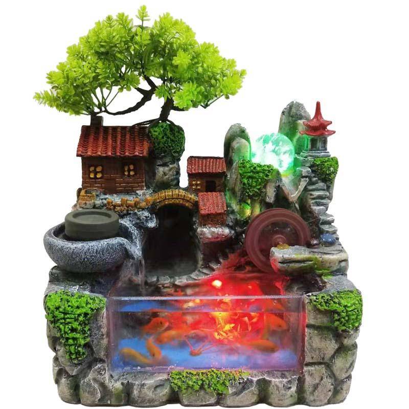 Small Fish Tank Feng Shui Wheel Water Fountain