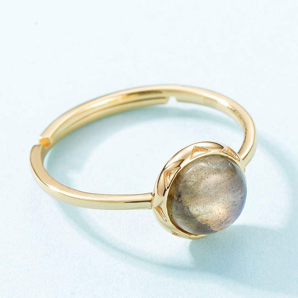 Women's Sterling Silver Ring with Labradorite Gemstone