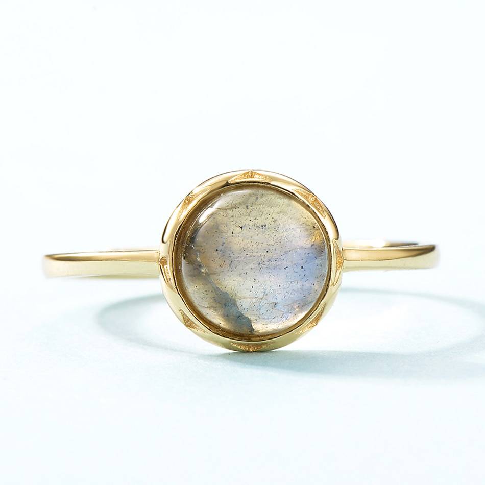 Women's Sterling Silver Ring with Labradorite Gemstone