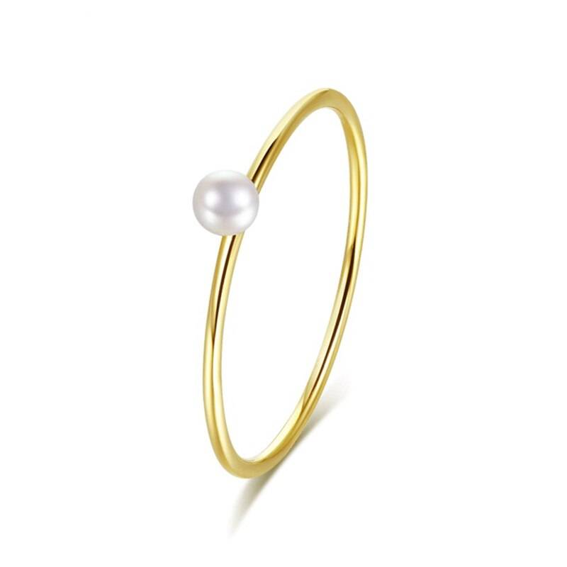 14K Yellow Gold Women's Pearls Ring