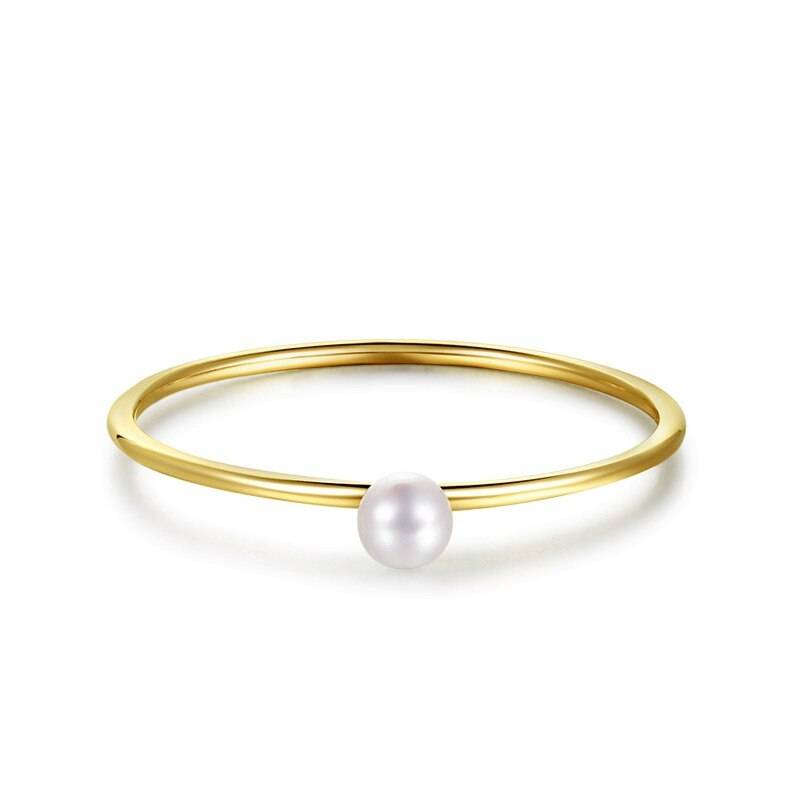 14K Yellow Gold Women's Pearls Ring
