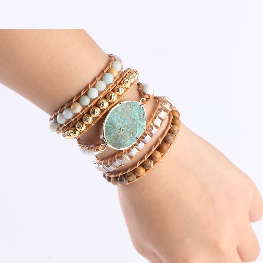 Boho Healing stone Women's Wrap Bracelet