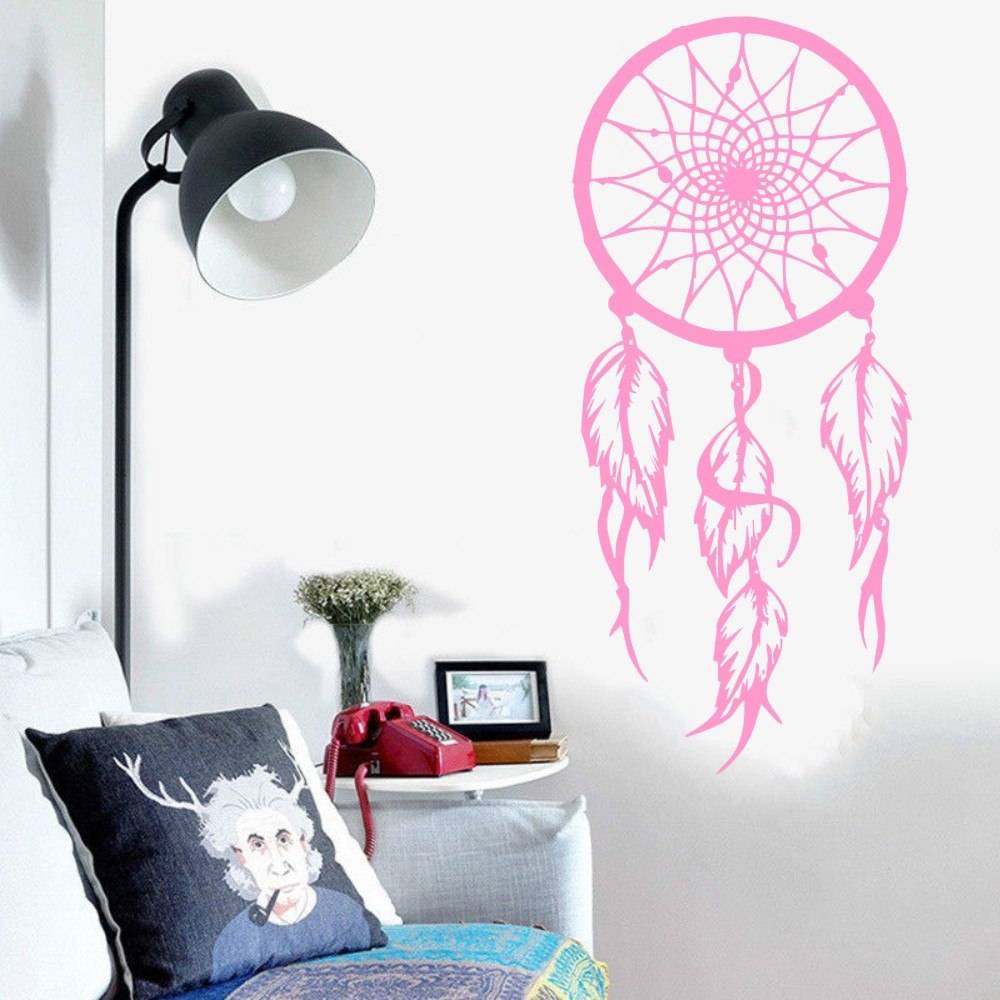 Decorative Dream Catcher Vinyl Wall Sticker Color : Black|Pink|Red|Custom Color Decorative Dream Catcher Vinyl Wall Sticker Color : Black|Pink|Red|Custom Color