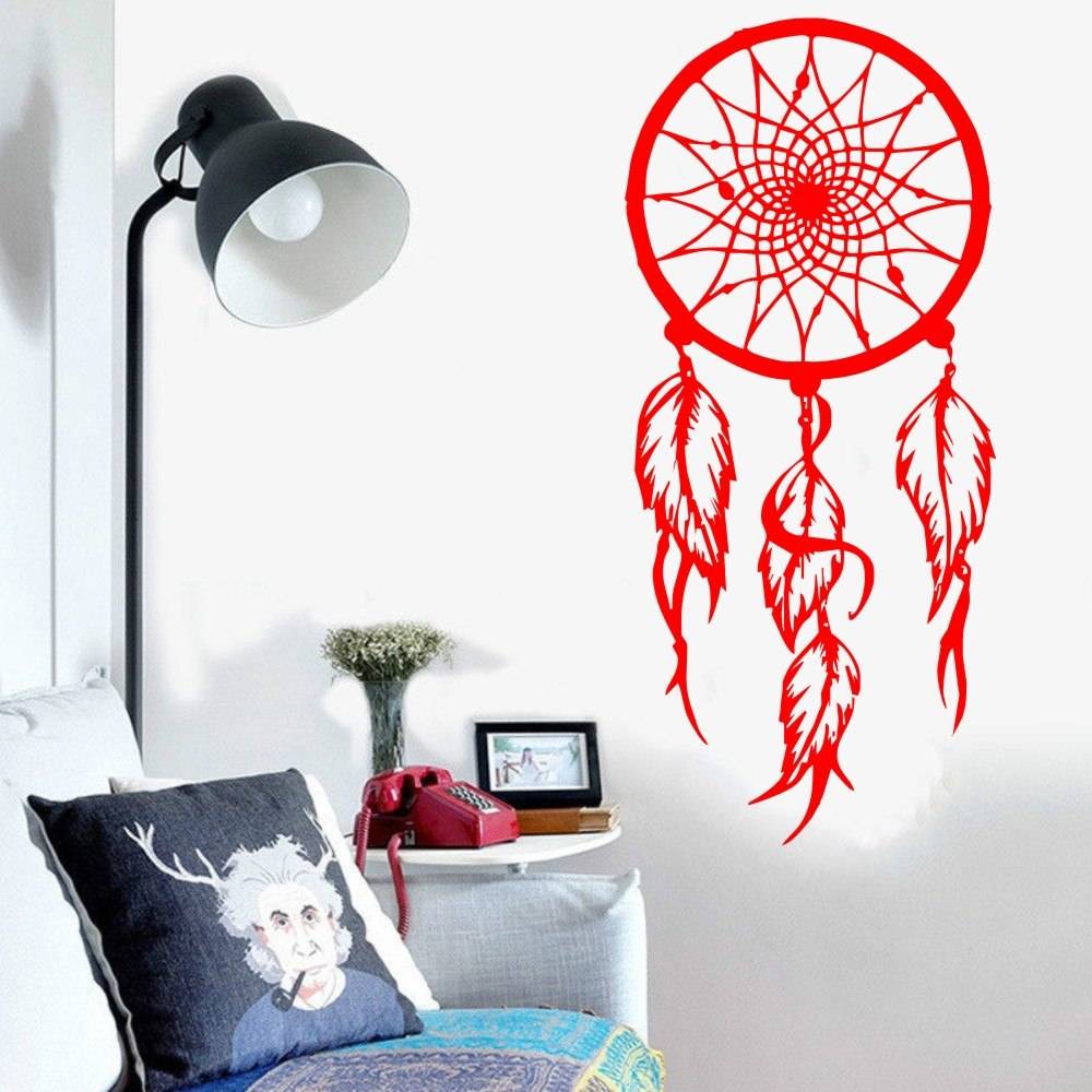 Decorative Dream Catcher Vinyl Wall Sticker Color : Black|Pink|Red|Custom Color Decorative Dream Catcher Vinyl Wall Sticker Color : Black|Pink|Red|Custom Color