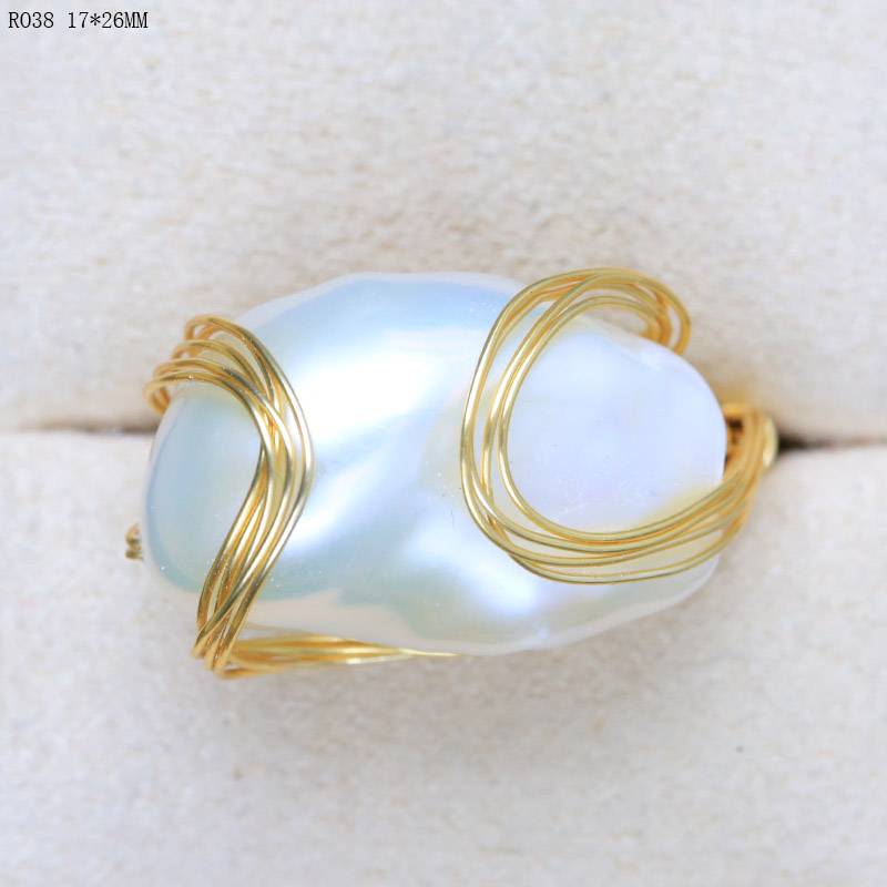 Sylish Handmade Natural Fresh Water White Pearl Ring for Women
