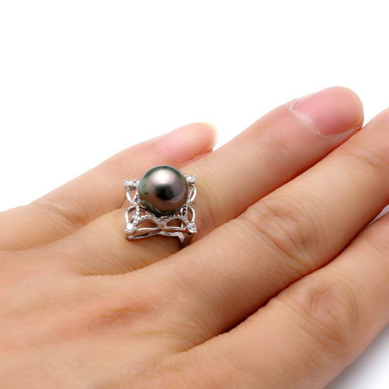 Vintage 925 Sterling Silver Pearl Ring for Women