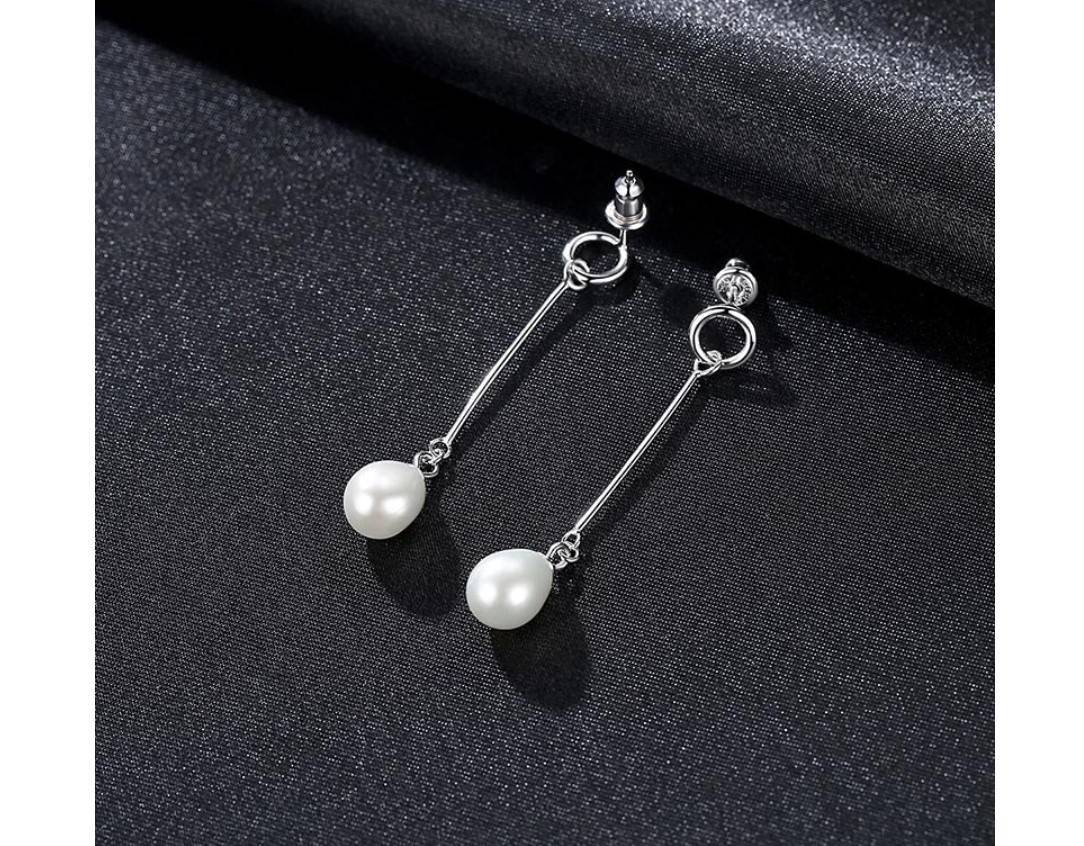 Women's 925 Sterling Silver Pearl Drop Earrings