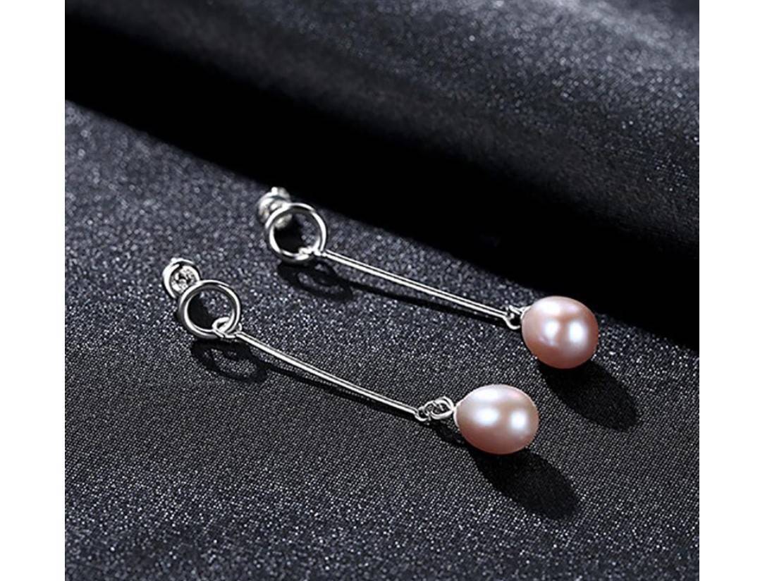 Women's 925 Sterling Silver Pearl Drop Earrings