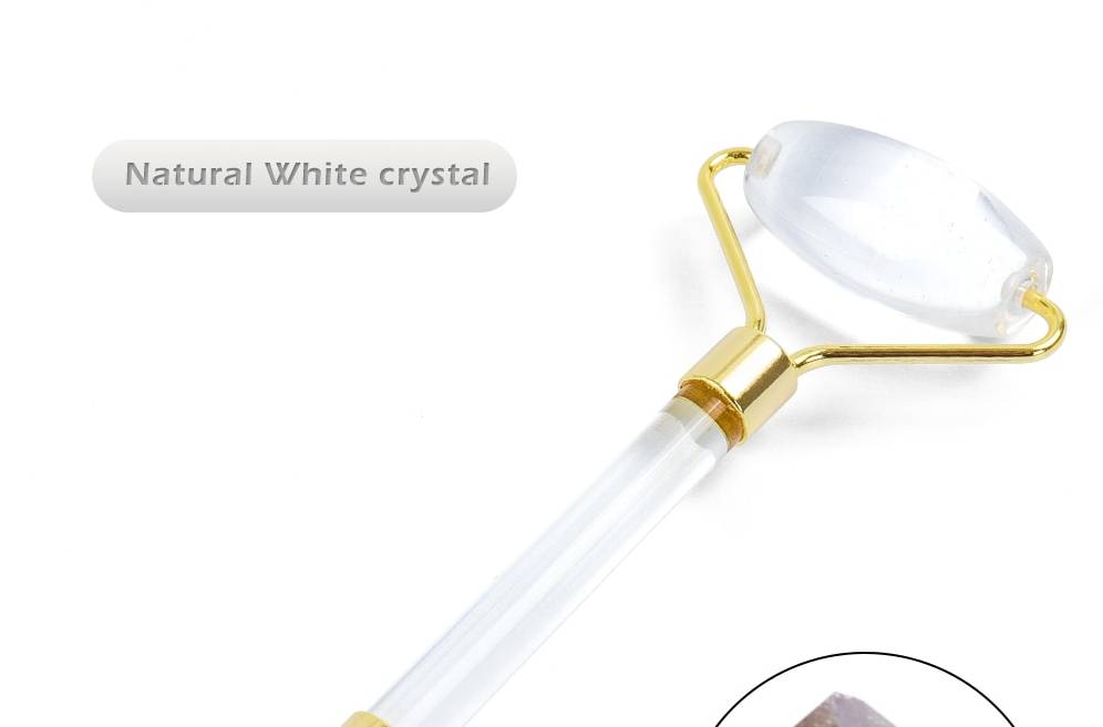 Colorful Massage Stone Roller with Gold Colored Handle