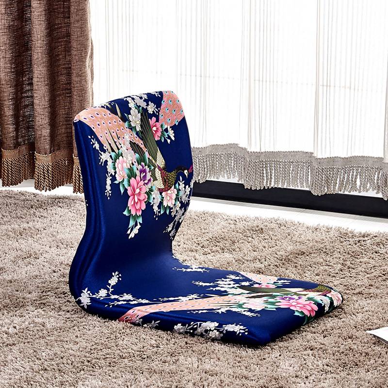 Colorful Meditation Chairs Set with Floral Pattern