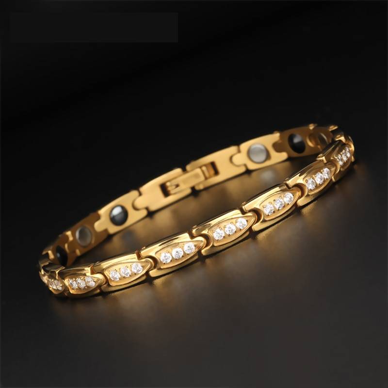 Women’s Crystal Drops Healing Bracelet Metal Color : Gold |Rose Gold |Silver Women's Crystal Drops Healing Bracelet Metal Color : Gold |Rose Gold |Silver